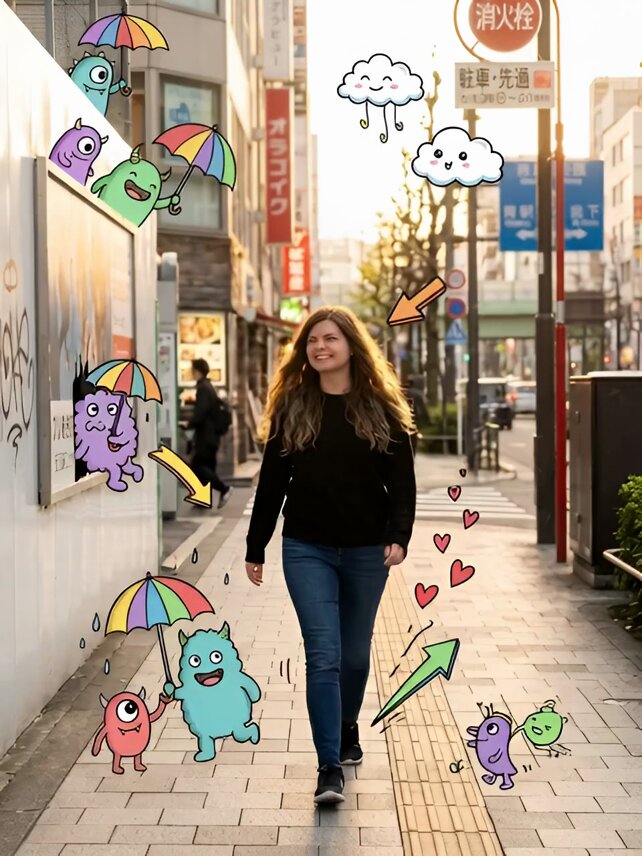 Doodle Art AI Animated Photo Created with Nano Banana Pro in Adobe Firefly